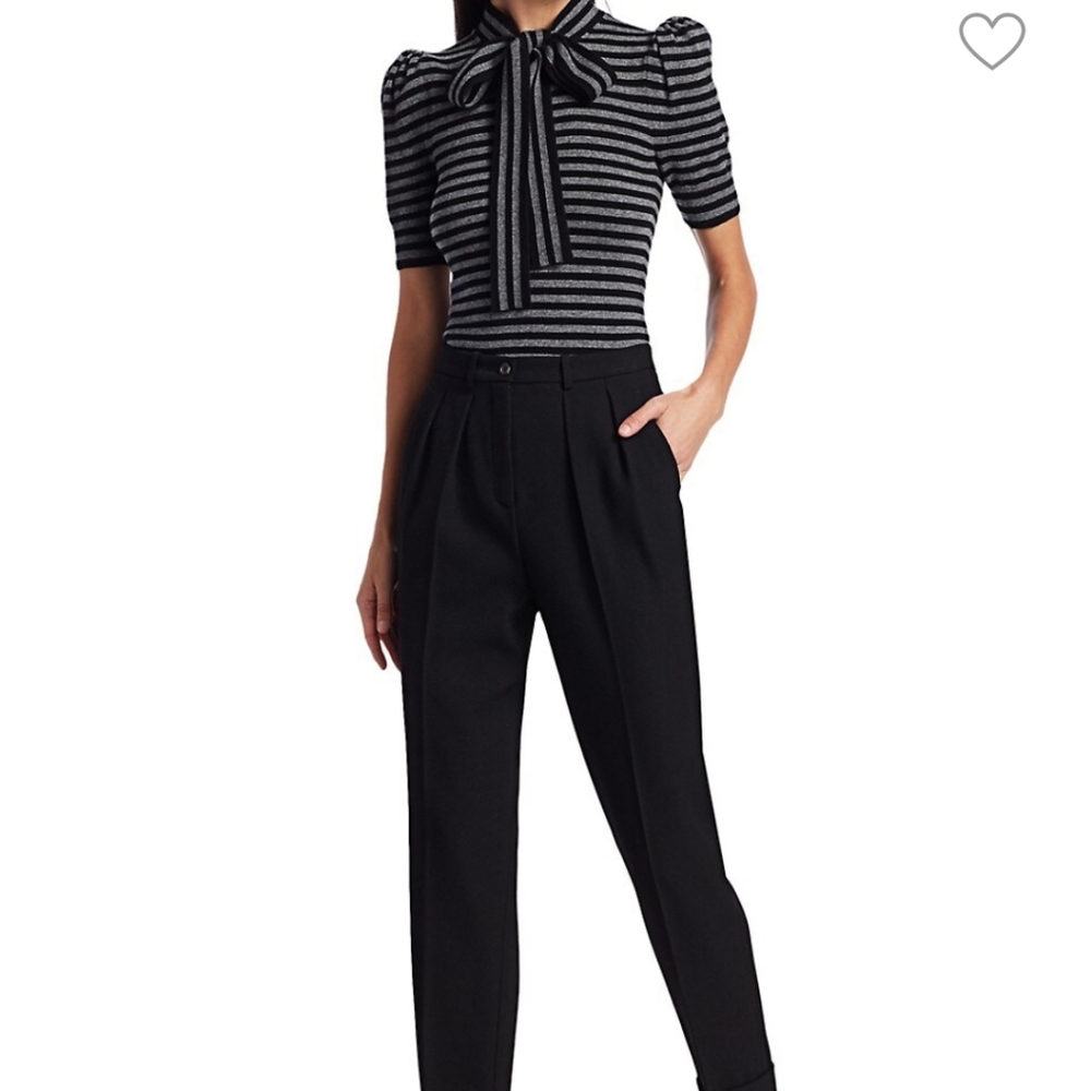 NWT$890 Michael Kors Striped Cashmere Blouse Top Sweater - Picture 5 of 15